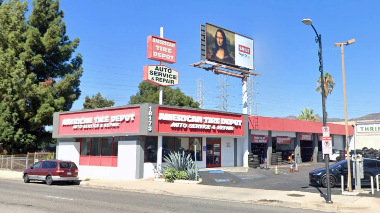 American Tire Depot Location at 18173 Chatsworth St Granada Hills, CA 91344-5613 Store Front