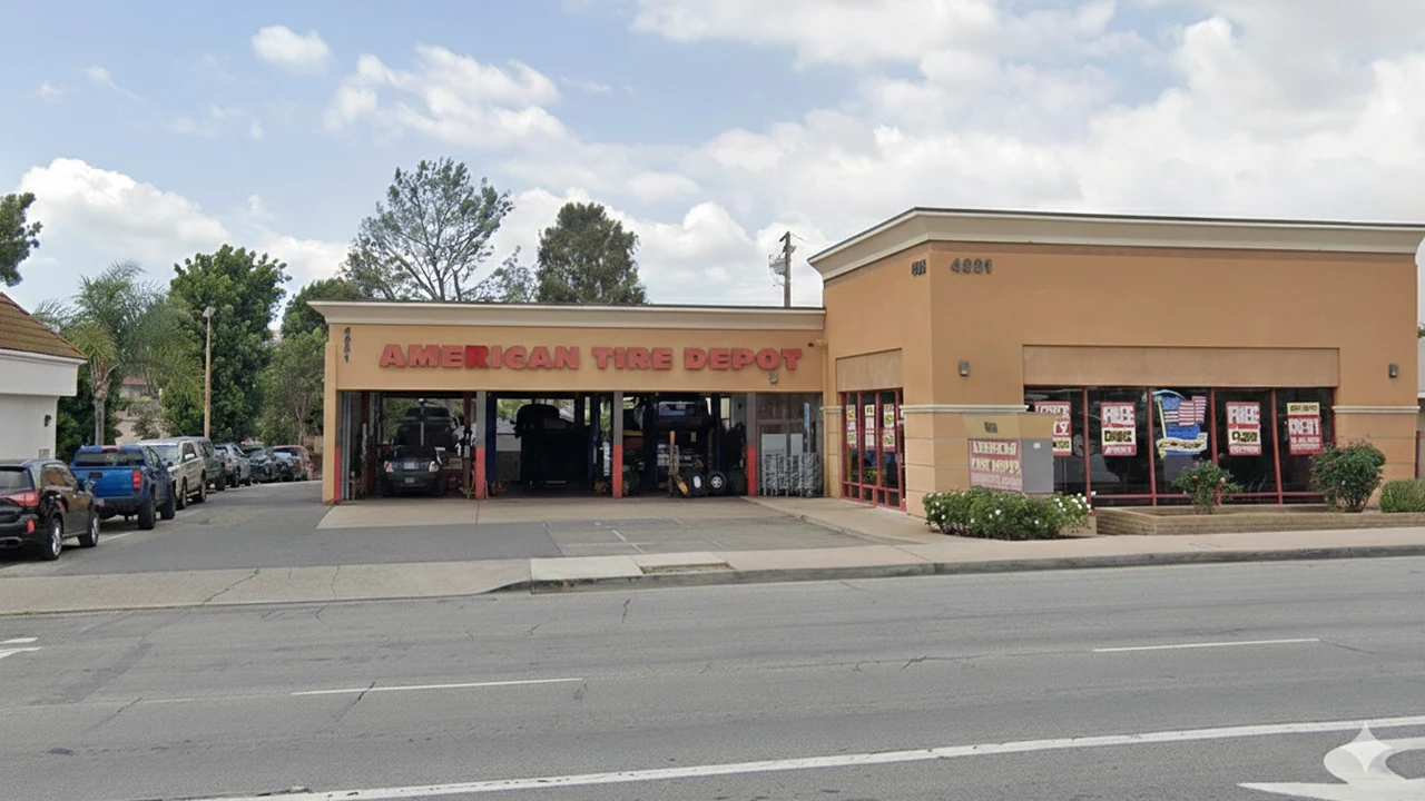 American Tire Depot Location at 4951 Rose Dr Yorba Linda, CA 92886-2042 Store Front