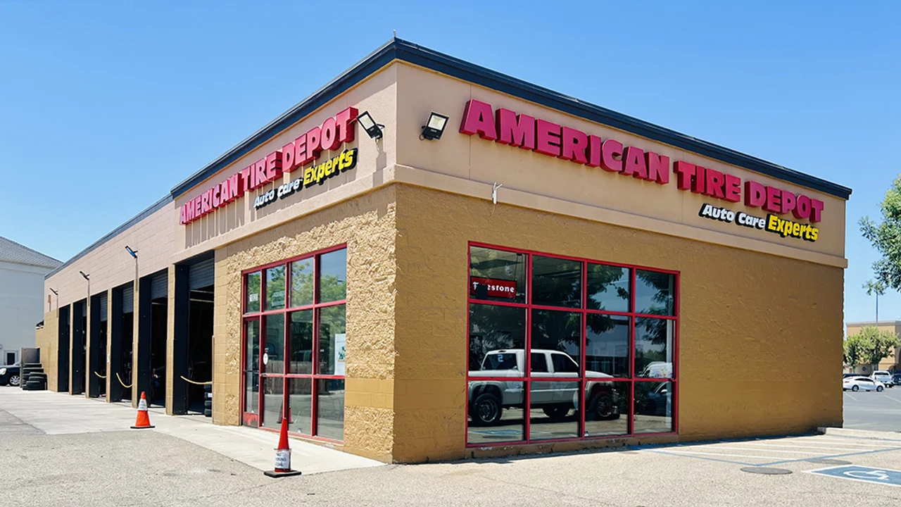 American Tire Depot Location at 1020 E Prosperity Ave Tulare, CA 93274-2354 Store Front