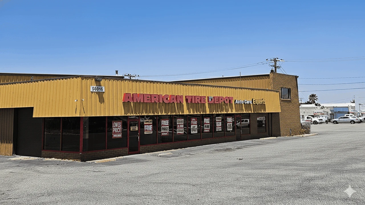 American Tire Depot Location at 56916 Twentynine Palms Highway Yucca Valley, CA 92284-2902 Store Front