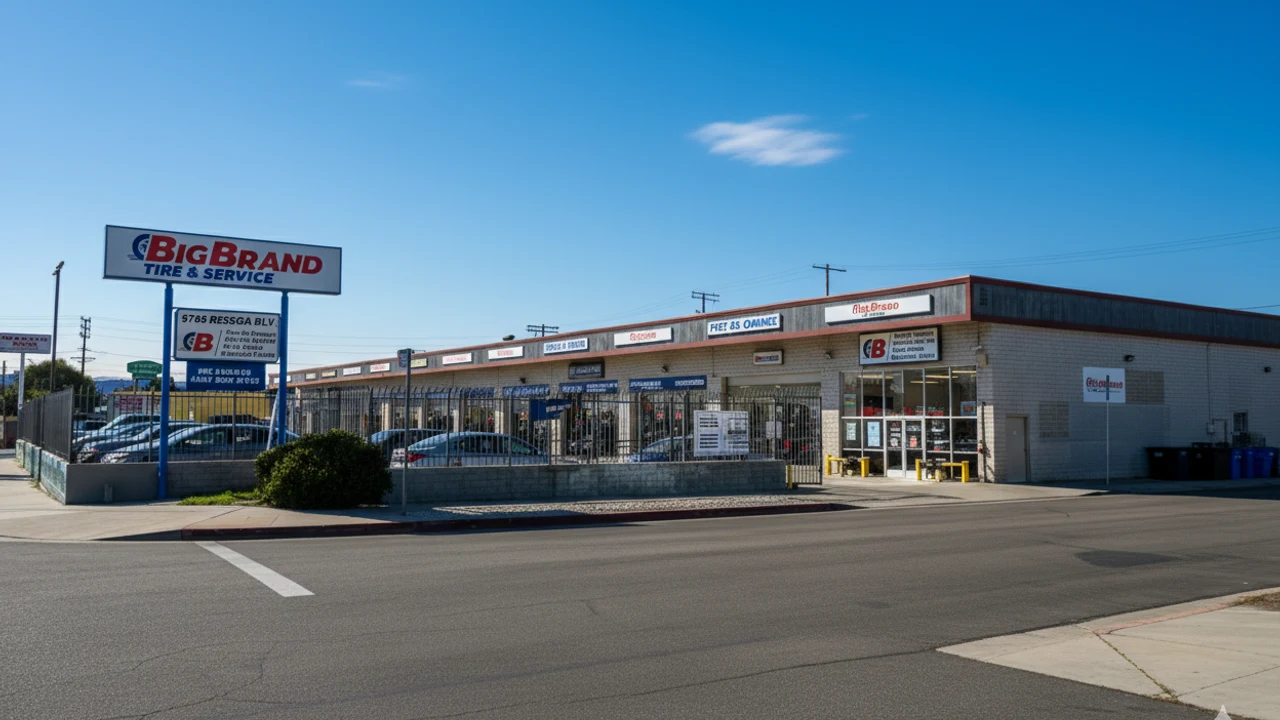 Big Brand Tire & Service Location at 8765 Reseda Boulevard Northridge, CA 91324-5396 Store Front