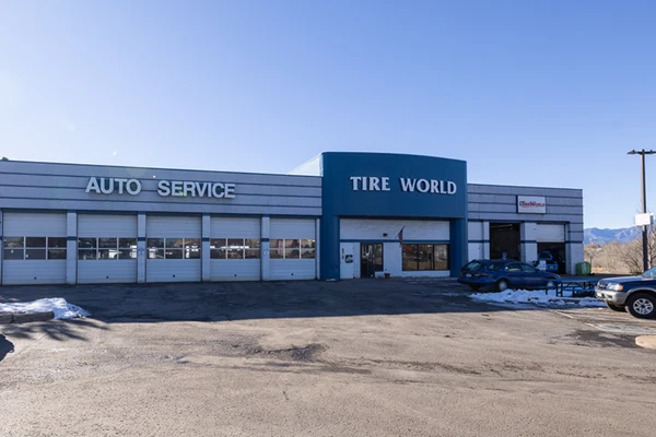 Tire World Auto Repair Location at 5690 Palmer Park Boulevard Colorado Springs, CO 80915-1509 Store Front